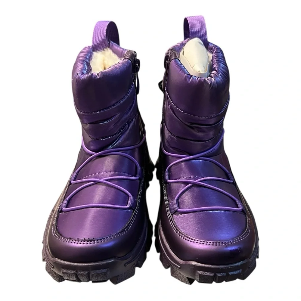 Dream Pairs Kids Kids Warm Snow Boots in Purple Size 3